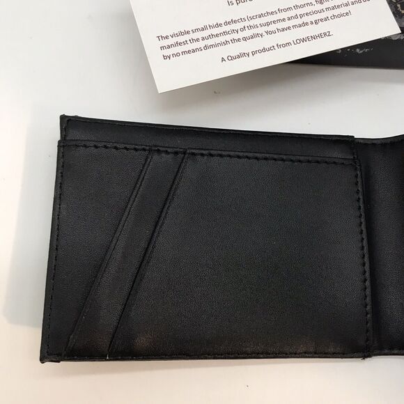 Lowenherz RFID Blocking Black Leather Bi-Fold Wallet Minamalist CC Front Pocket - Picture 8 of 12
